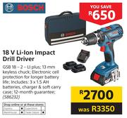 Bosch 18V Li-Ion Impact Drill Driver GSB-18-2-LI Plus