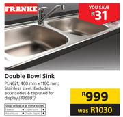 Franke Double Bowl Sink 460mm x 1160mm PLN621