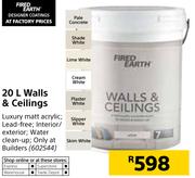 Fired Earth 20Ltr Walls & Ceilings
