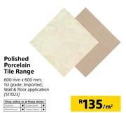 Polished Porcelain Tile Range-600mm x 600mm Per Sqm