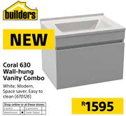 Builders Coral 630 Wall-Hung Vanity Combo