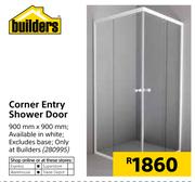 Builders Corner Entry Shower Door 900mm x 900mm
