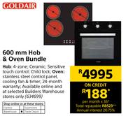 Goldair 600mm Hob & Oven Bundle