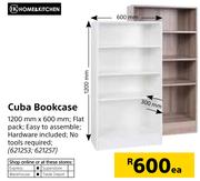 Home & Kitchen Cuba Bookcase 1200mm x 600mm-Each