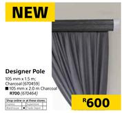 Designer Pole Charcoal-105mm x 1.5m