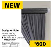 Designer Pole Charcoal-105mm x 2.0m