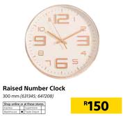 Raised Number Clock 300mm