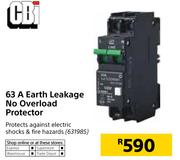CBI 63A Earth Leakage No Overload Protector