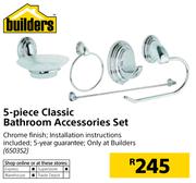 Builders 5 Piece Classic Bathroom Accessories Set