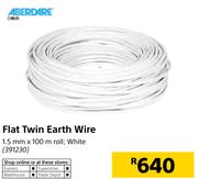 Aberdare Cables Flat Twin Earth Wire White-1.5mm x 100m   Roll