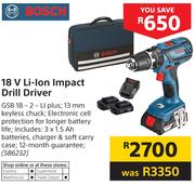 Bosch 18V Li-Ion Impact Drill Driver GSB-18-2-LI Plus