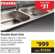 Franke Double Bowl Sink 460mm x 1160mm PLN621