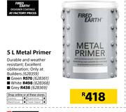 Fired Earth 5Ltr Metal Primer Green
