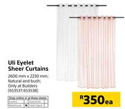 Uli Eyelet Sheer Curtains 2600mmX2230mm-Each