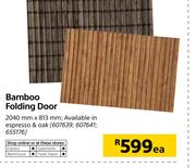 Bamboo Folding Door 2040mm x 813mm-Each