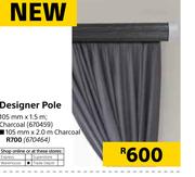 Designer Pole Charcoal-105mm x 2.0m