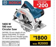 Bosch 1400W 190mm Circular Saw GKS190