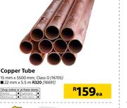 Copper Tube Class 0-15mm x 5500mm-Each