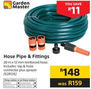 Garden Master Hose Pipe & Fittings-20m x 12mm