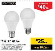 Light Worx 7W LED Globe-Each