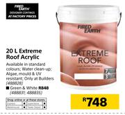 Fired Earth Extreme Roof Acrylic(Green & White)-20Ltr