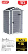 Keter Manor Shed 1980mm(h) x 1040mmw) x 1300mm(d