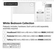 Home&Kitchen White Bedroom Pedestal 450 x 450 x 650mm