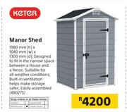 Keter Manor Shed 1980mm (h) x 1040mm (w) x 1300mm (d)