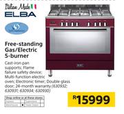 Elba 5-Burner Free-Standing Gas/Electric 
