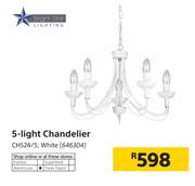 Bright Star 5 Light Chandelier White CH524/5