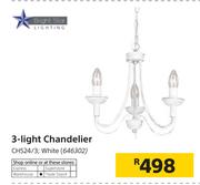 Bright Star Lighting 3 Light Chandelier White CH524/3