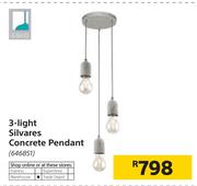 Eglo 3 Light Silvares Concrete Pendant