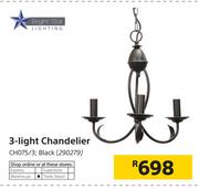 Bright Star Lighting 3 Light Chandelier Black CH075/3