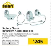 Builders 5 Piece Classic Bathroom Accessories Set