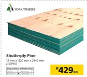 York Timbers Shutterply Pine 18mm x 1220mm x 2440mm-Each