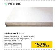 PG Bison Melamine Board White 1830mm x 2750mm x 16mm-Each