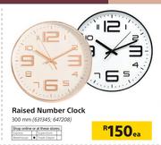 Raised Number Clock 300mm-Each