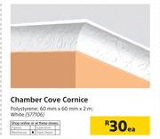 Chamber Cove Cornice (Polystyrene White) 60mm x 60mm x 2m-Each 