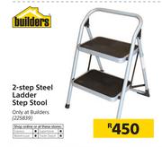 Builders 2 Step Steel Ladder Step Stool
