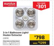 Eurolux 3-In-1 Bathroom Light/ Heater/ Extractor