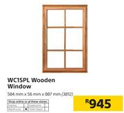 WC1SPL Wooden Window 584mm x 56mm x 887mm