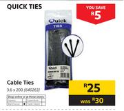 Quick Ties Cable Ties 3.6 x 200