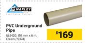 Marley PVC Underground Pipe 110mm x 6m ULE420