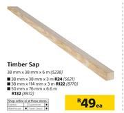 Timber Sap 38mm x 114mm x 3m-Each
