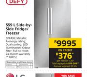 Defy 559L Side-By-Side Fridge/Freezer DFF436