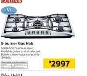 Goldair 5-Burner Stainless Steel Gas Hob GSGH-500
