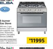 Elba 900mm 5-Burner Gas Stove