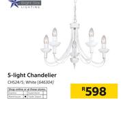 Bright Star 5 Light Chandelier White CH524/5