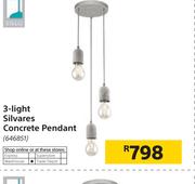 Eglo 3 Light Silvares Concrete Pendant