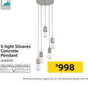 Eglo 5 Light Silvares Concrete Pendant